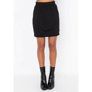 Akira Arya black mini high waist sweatshirt mini skirt S